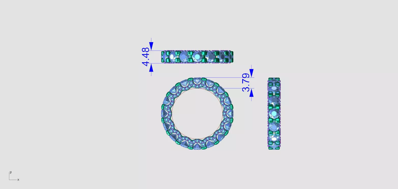 N R04 Full Eternity Wedding Band Diamond ring 3D print model_6