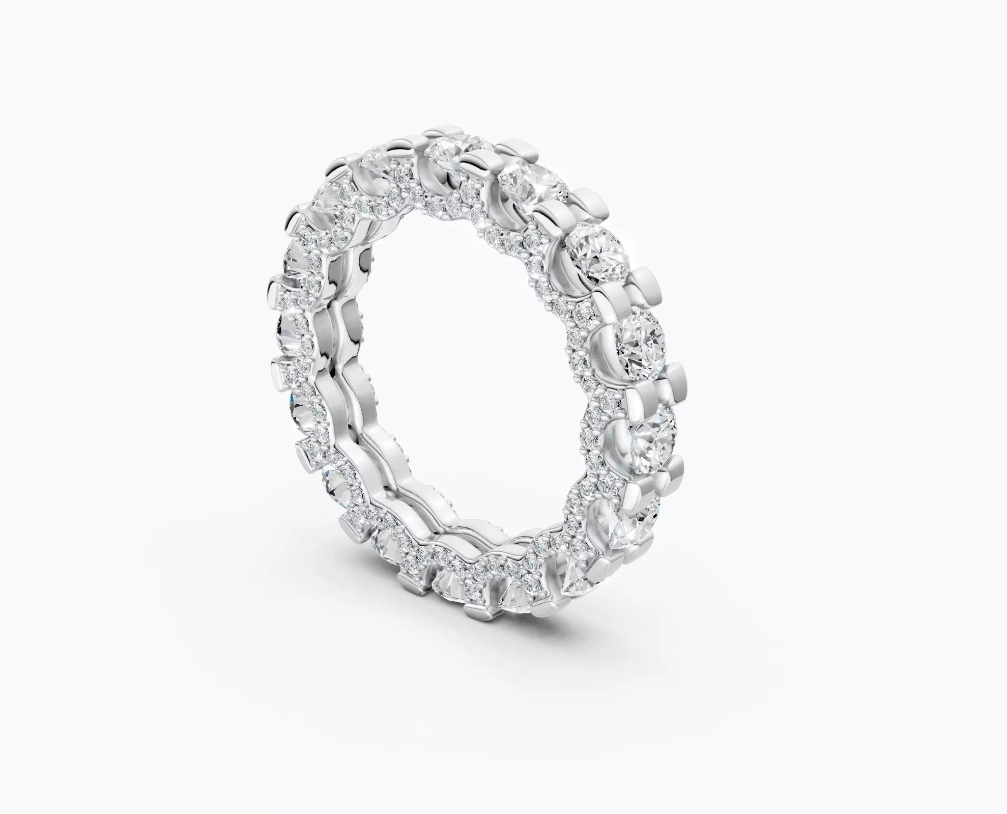 N R04 Full Eternity Wedding Band Diamond ring 3D print model_2