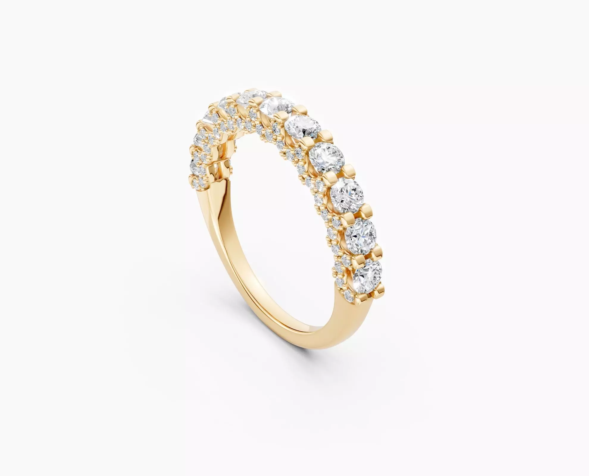 N R04 Half Eternity Wedding Band Diamond Ring 3D print model