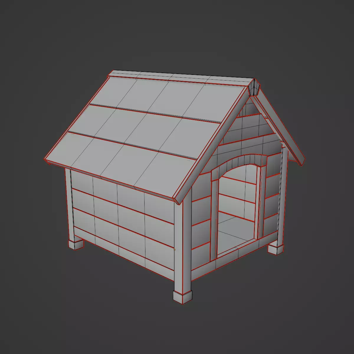 Doghouse 01 Low-poly 3D model_9