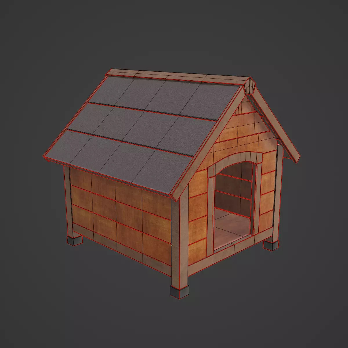 Doghouse 01 Low-poly 3D model_7