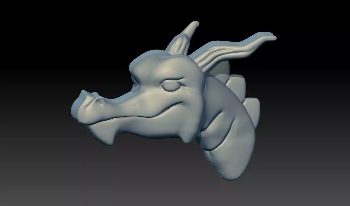 Dragon Face Relief 3D print model_0