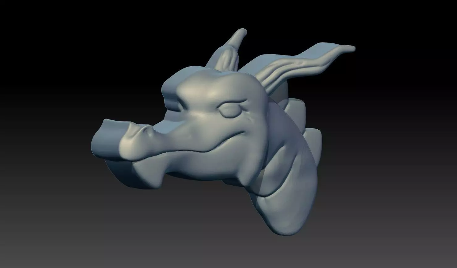 Dragon Face Relief 3D print model_5