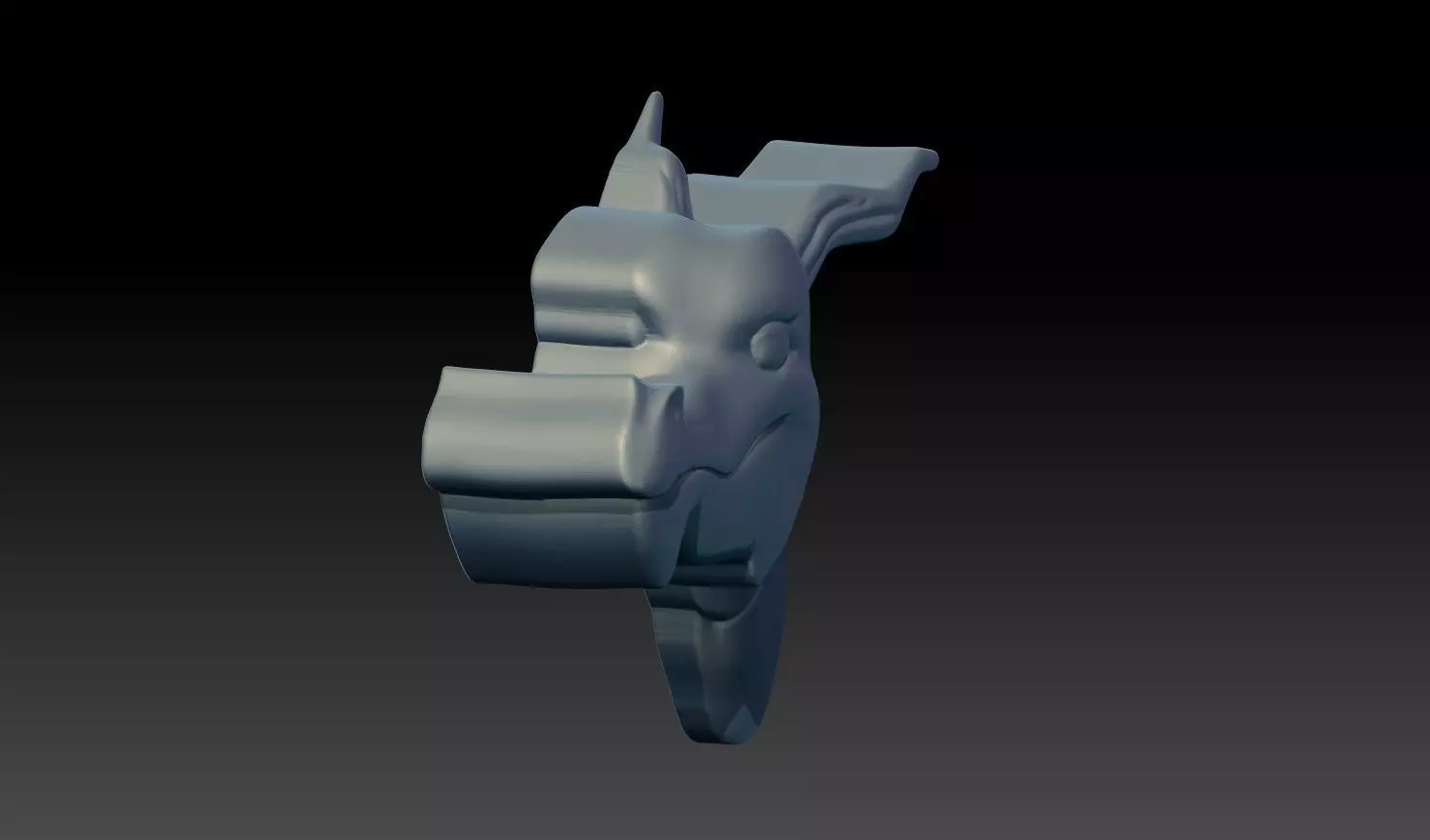 Dragon Face Relief 3D print model_8