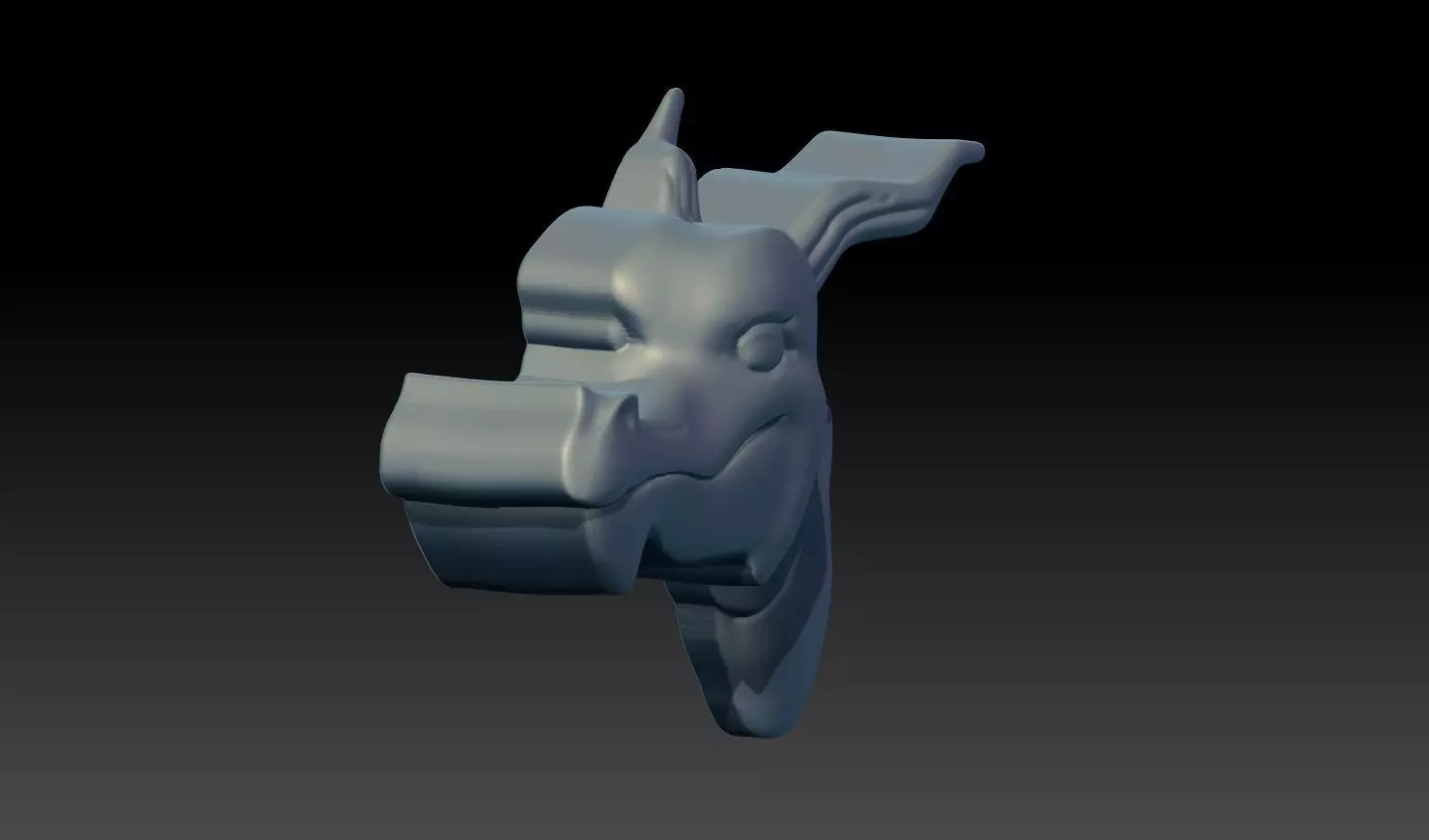 Dragon Face Relief 3D print model_7
