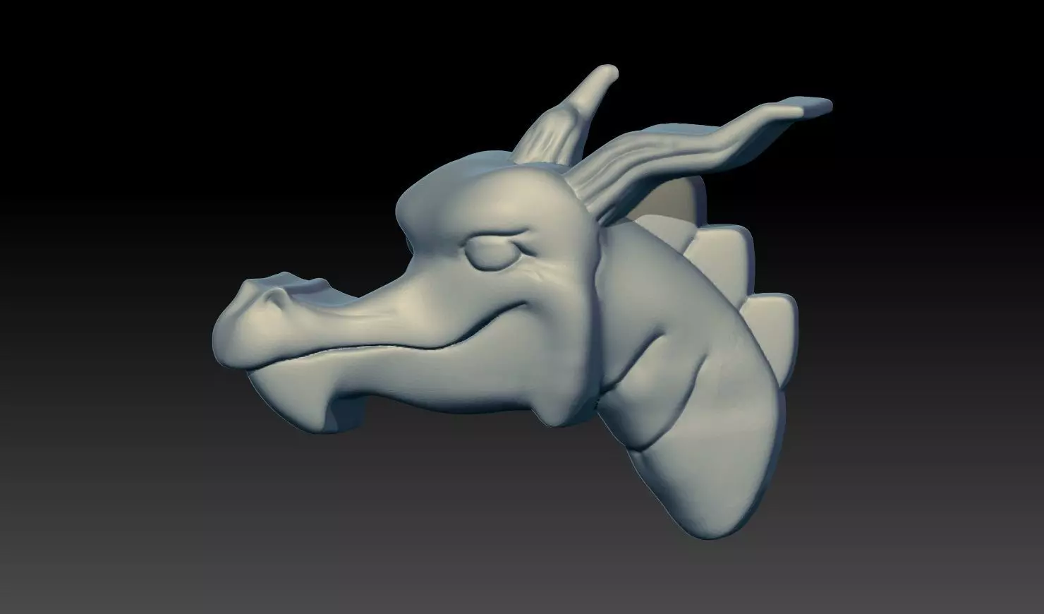 Dragon Face Relief 3D print model_4