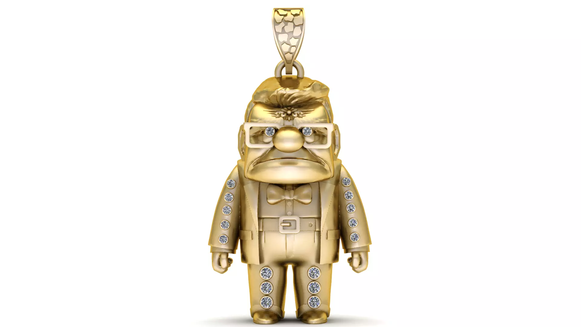 Golden Old Man Character Pendant 3D print model