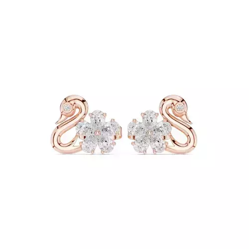 Pear Cut Diamond Bird Shape Earring 3DM STL Video 3D print model