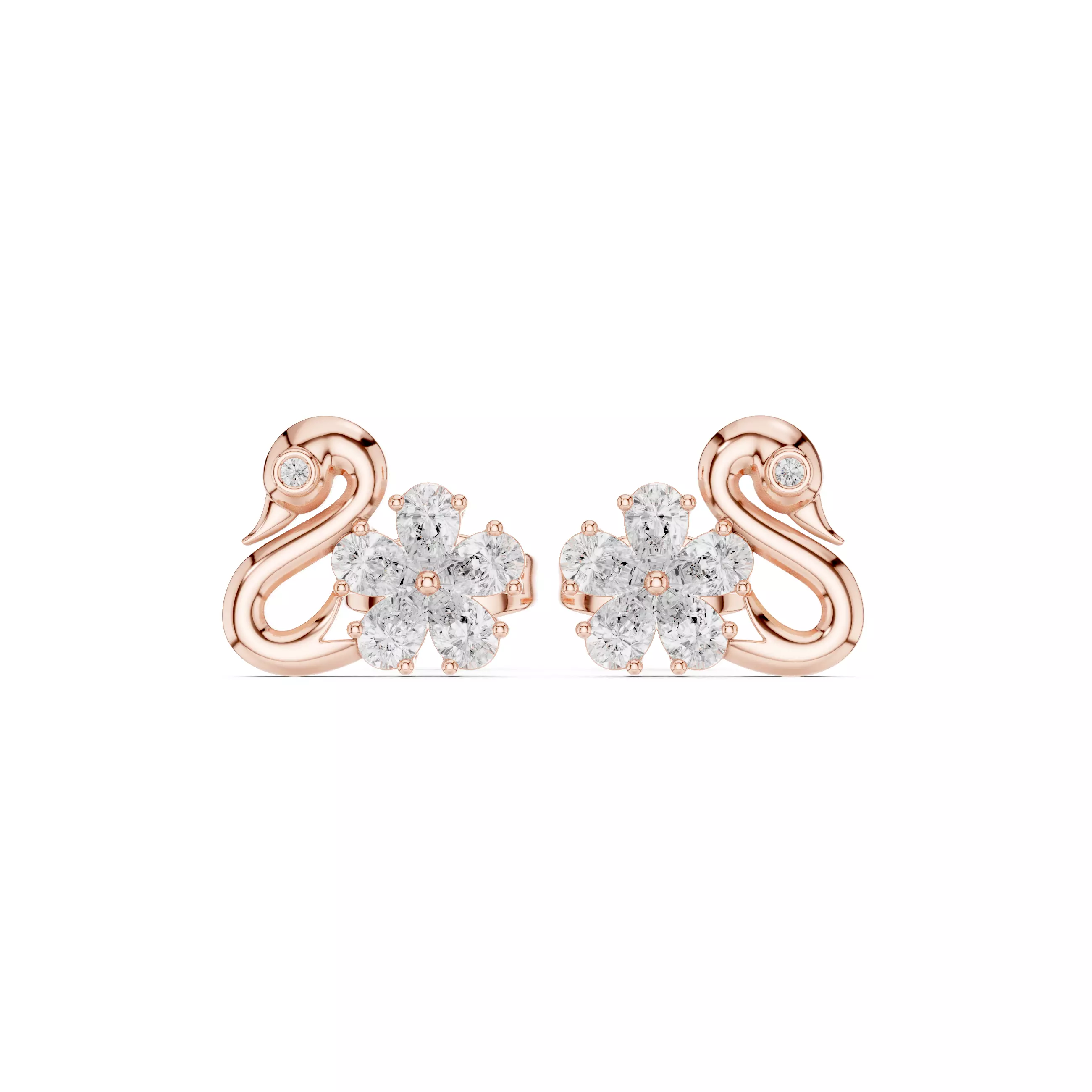 Pear Cut Diamond Bird Shape Earring 3DM STL Video 3D print model