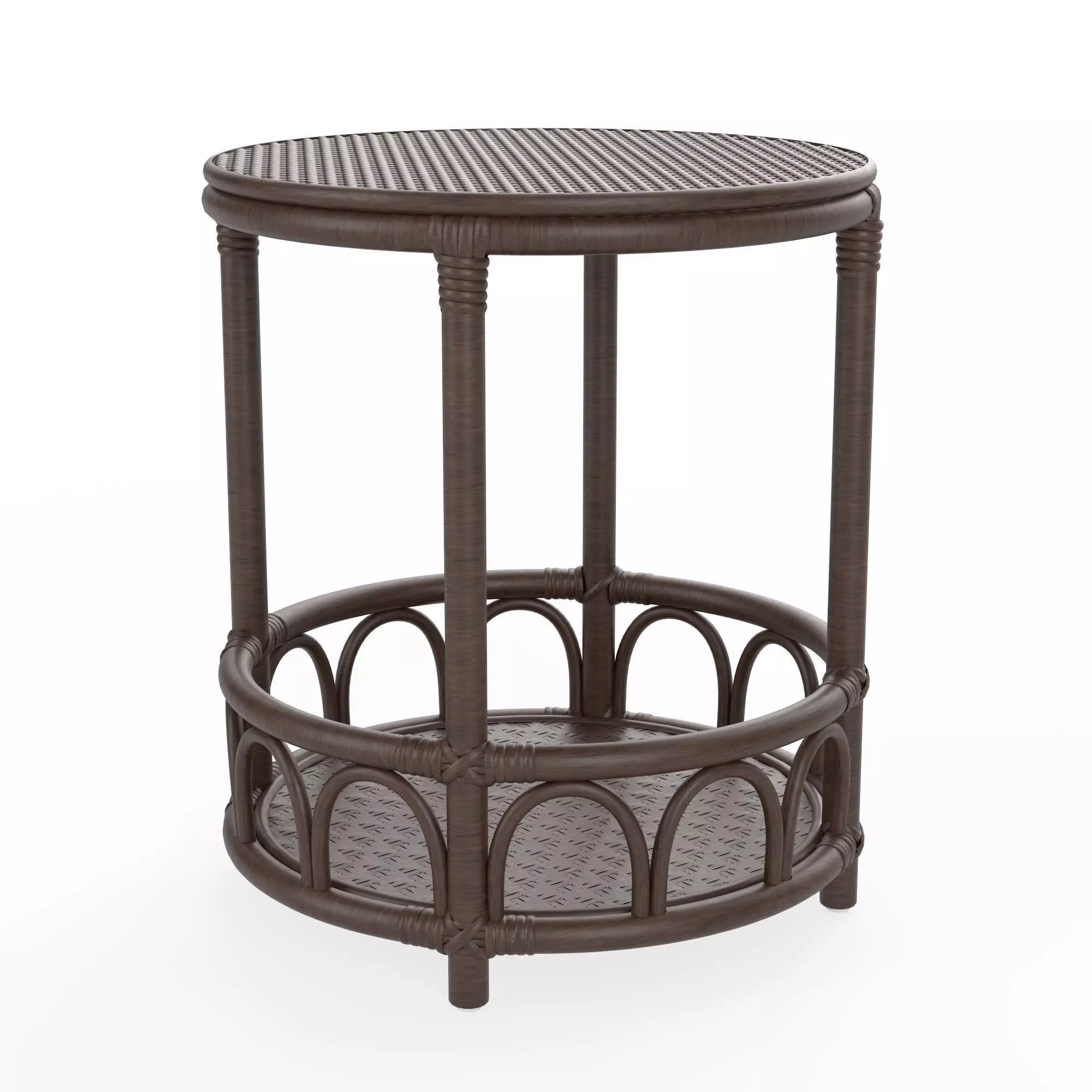 Rattan table 3D model_0