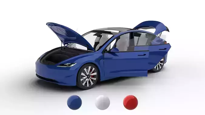 Tesla Model 3 Plus 2026 HQ 3d model 3D model