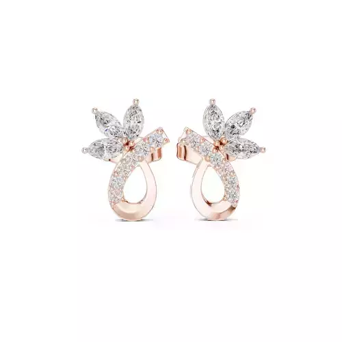 Marquise and Round Cut Diamond Earring 3DM STL Video
