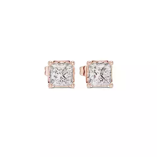 Solitaire Princess Cut Diamond Stud Earring 3DM STL Video