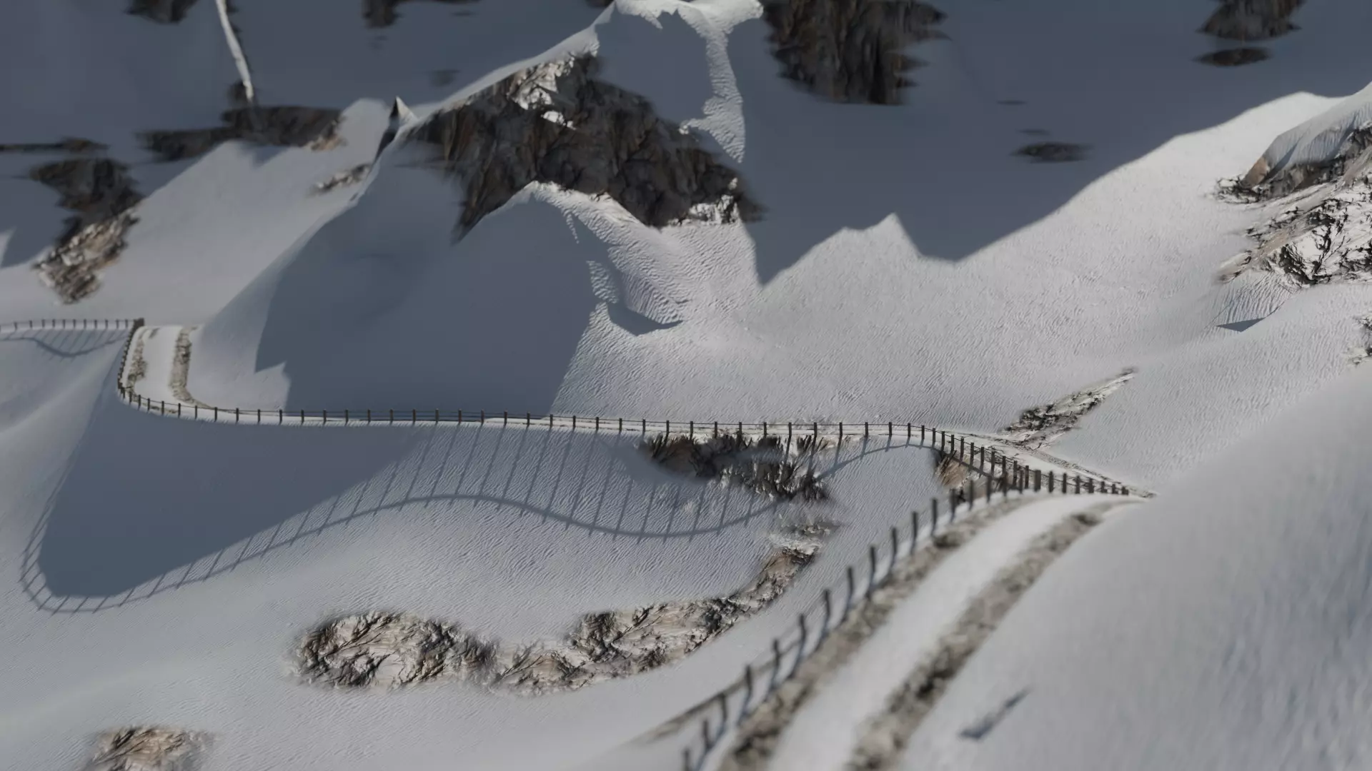 Stylized Mountain Road Landscape Alpine Trail 3D model_17