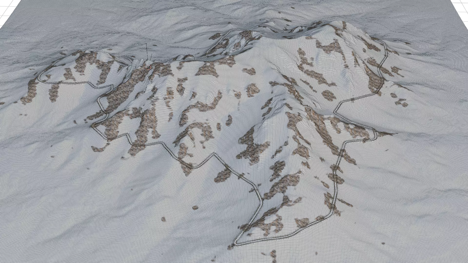 Stylized Mountain Road Landscape Alpine Trail 3D model_5