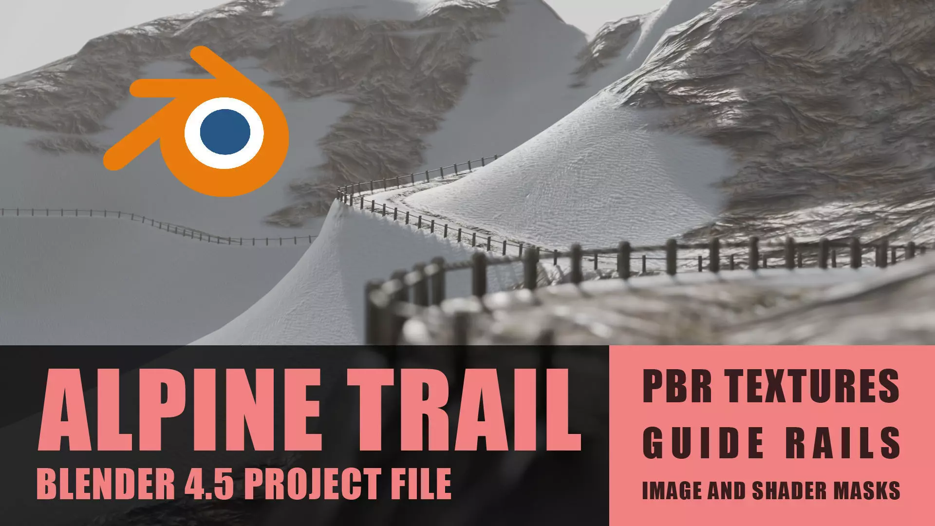 Stylized Mountain Road Landscape Alpine Trail 3D model_3