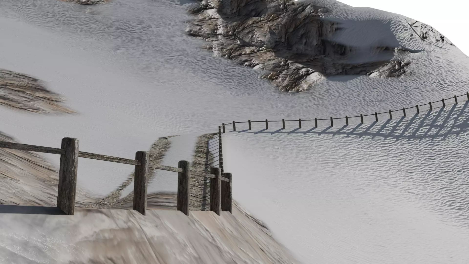 Stylized Mountain Road Landscape Alpine Trail 3D model_8