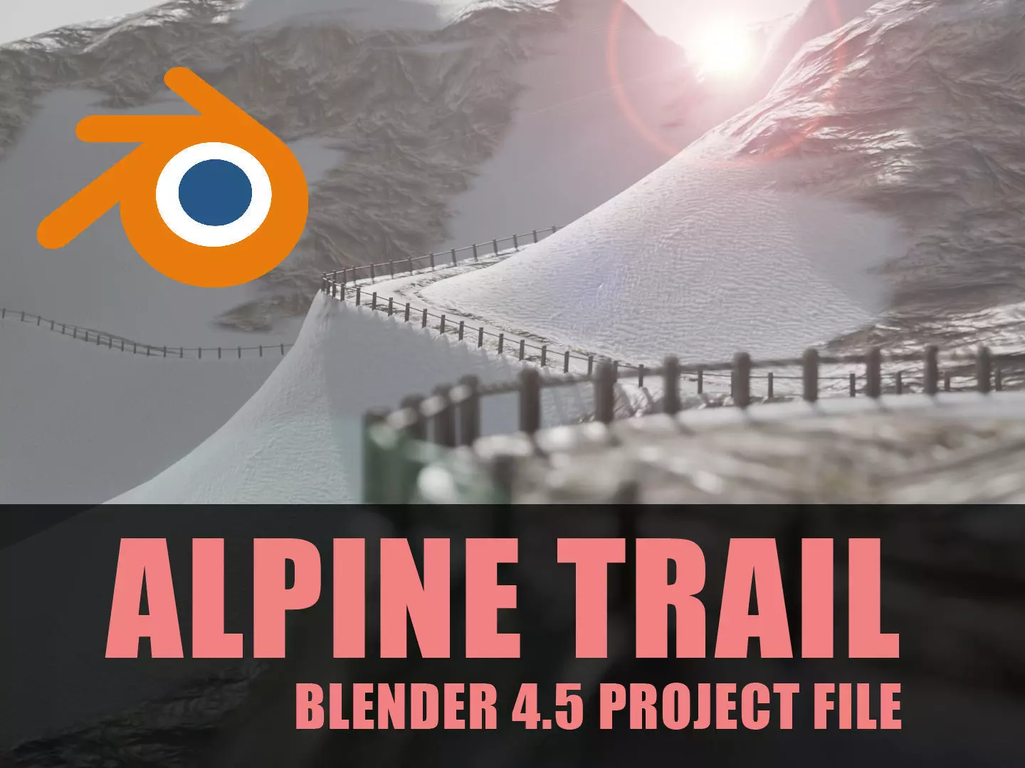 Stylized Mountain Road Landscape Alpine Trail 3D model_0