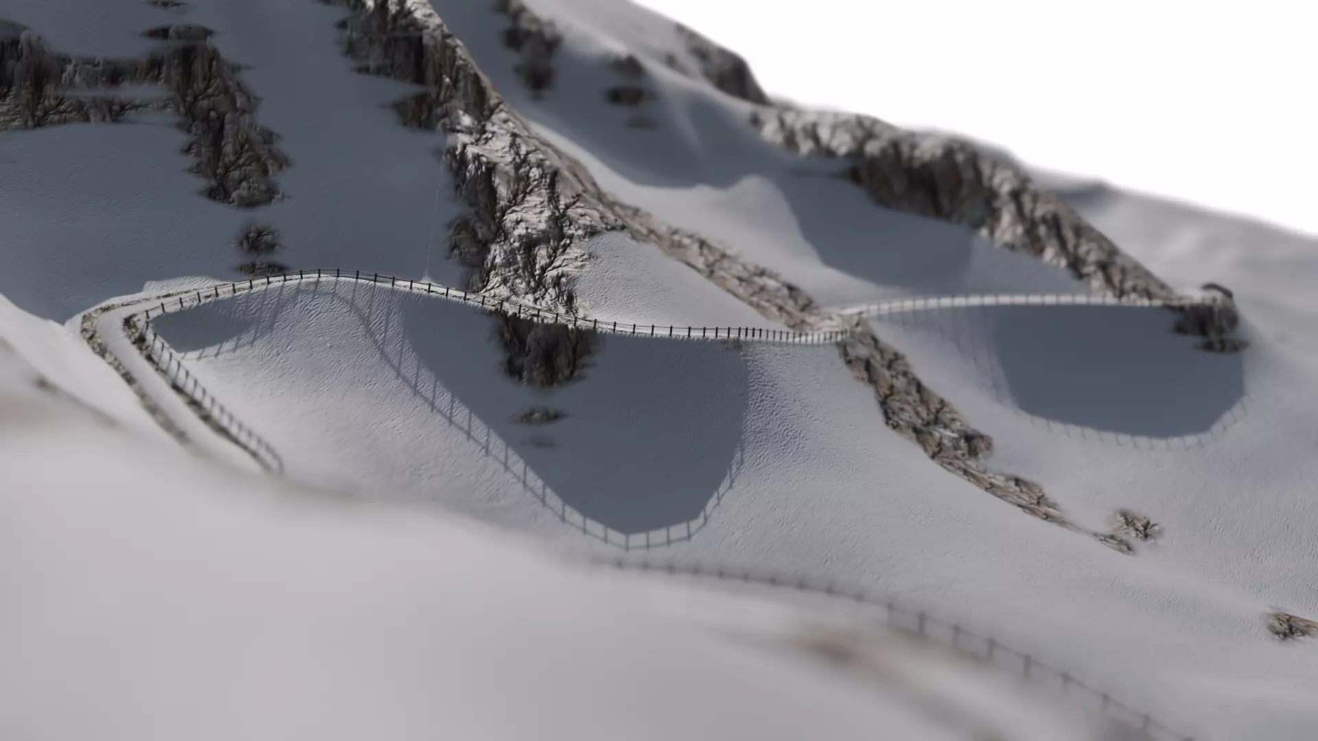 Stylized Mountain Road Landscape Alpine Trail 3D model_7