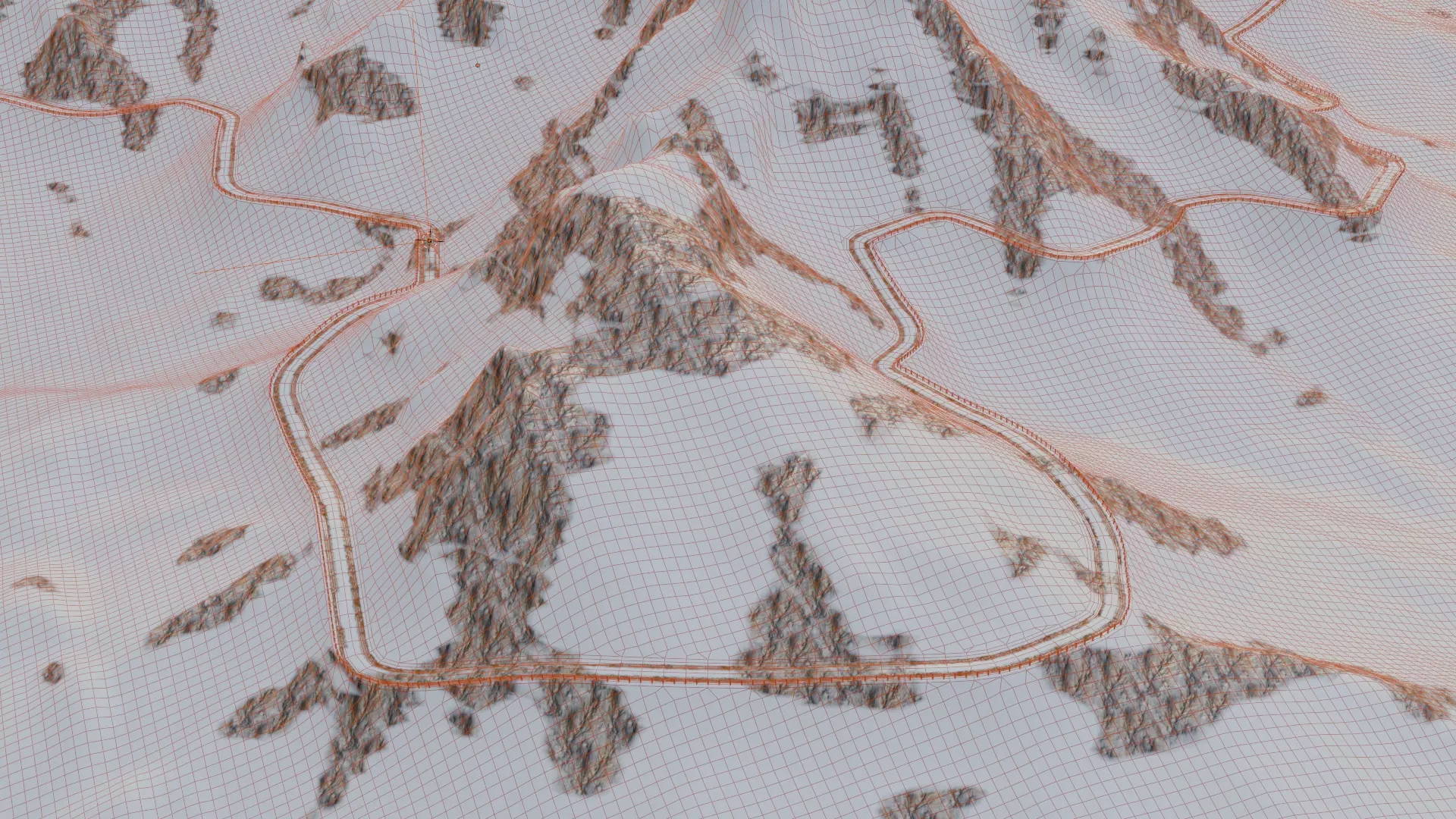 Stylized Mountain Road Landscape Alpine Trail 3D model_6