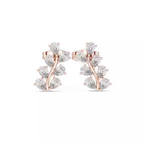 Pear Cut Diamond Tree Leaf Earring 3DM STL Video 3D print model