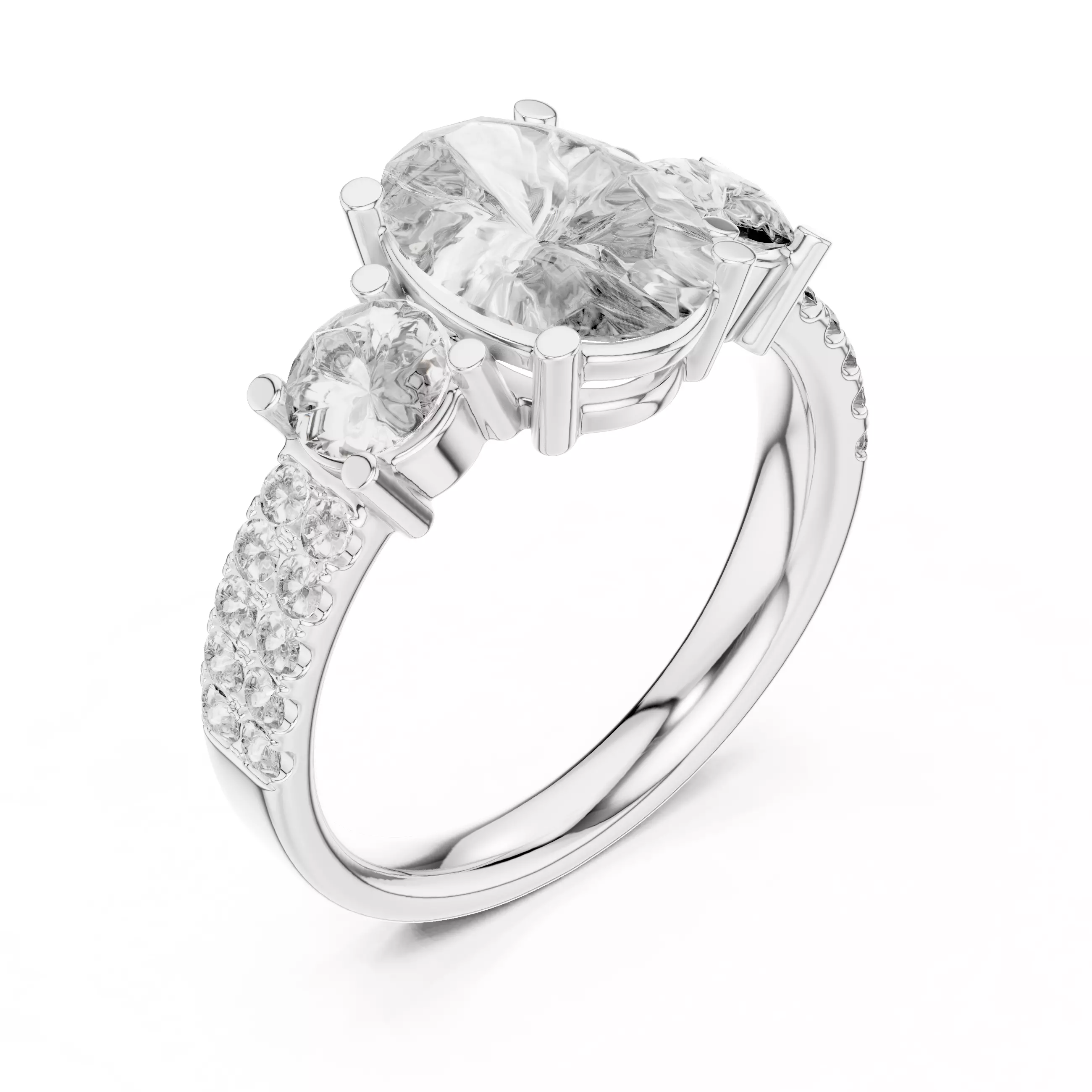 Solitaire Ring 3dm stl renders animation videos details 3D print model_7