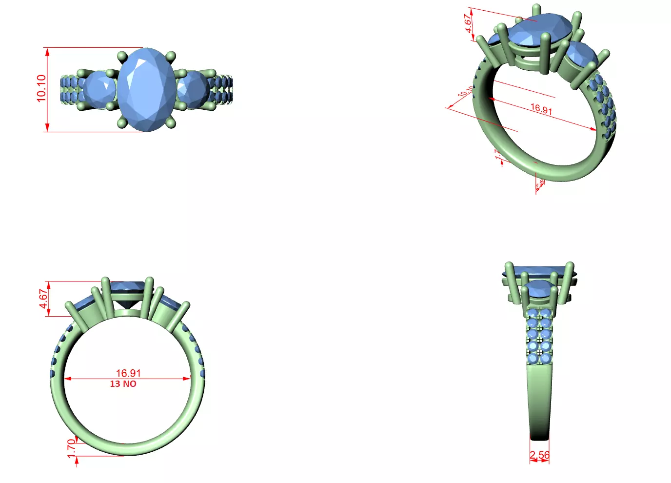 Solitaire Ring 3dm stl renders animation videos details 3D print model_1