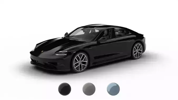 Porsche Taycan 4S Black Edition 2026 3d model