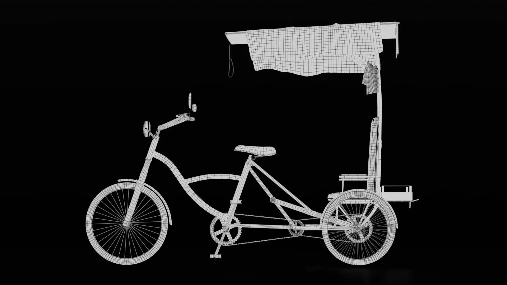 Rustic Cycle Rickshaw 3D model_15