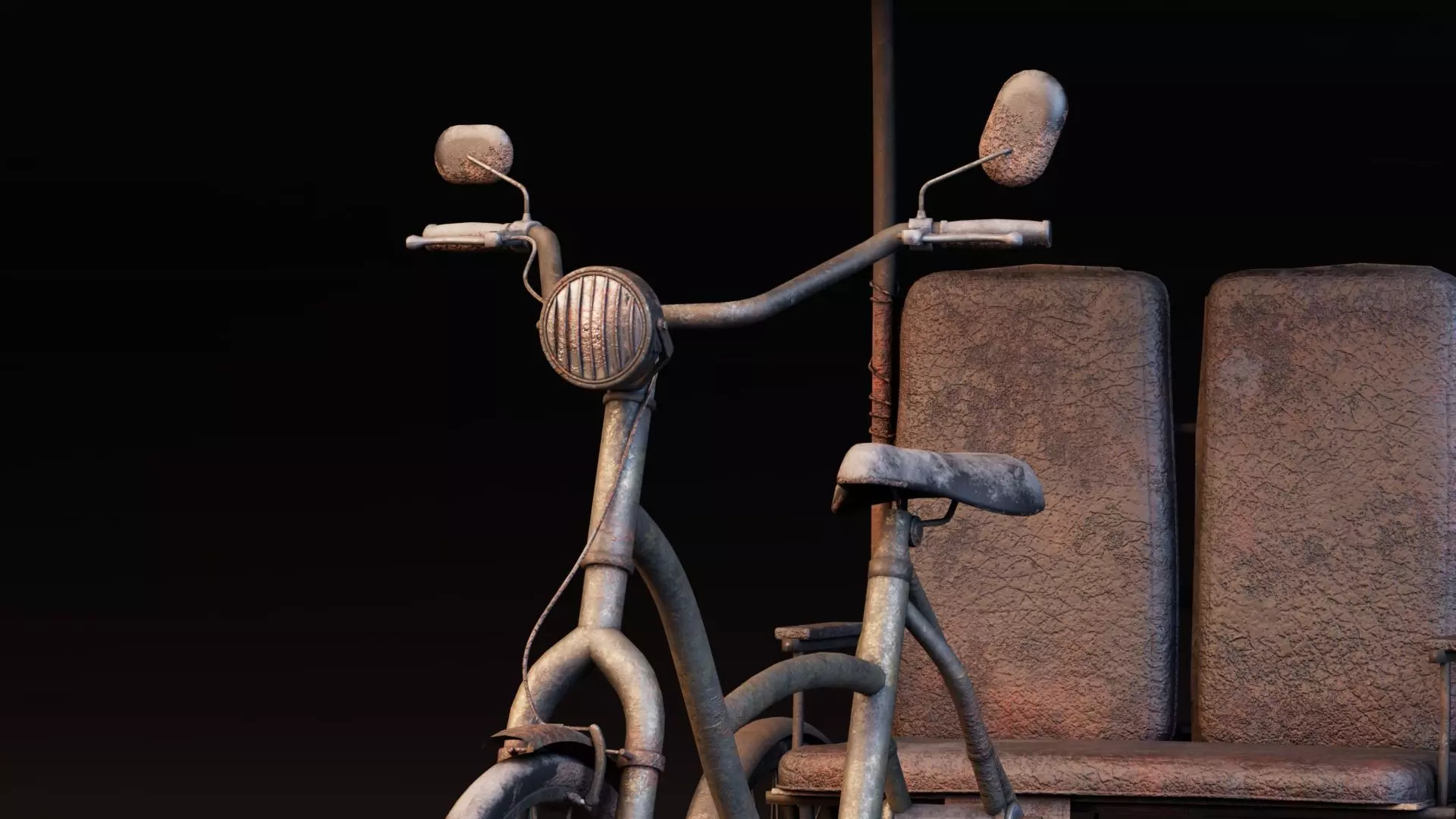 Rustic Cycle Rickshaw 3D model_5