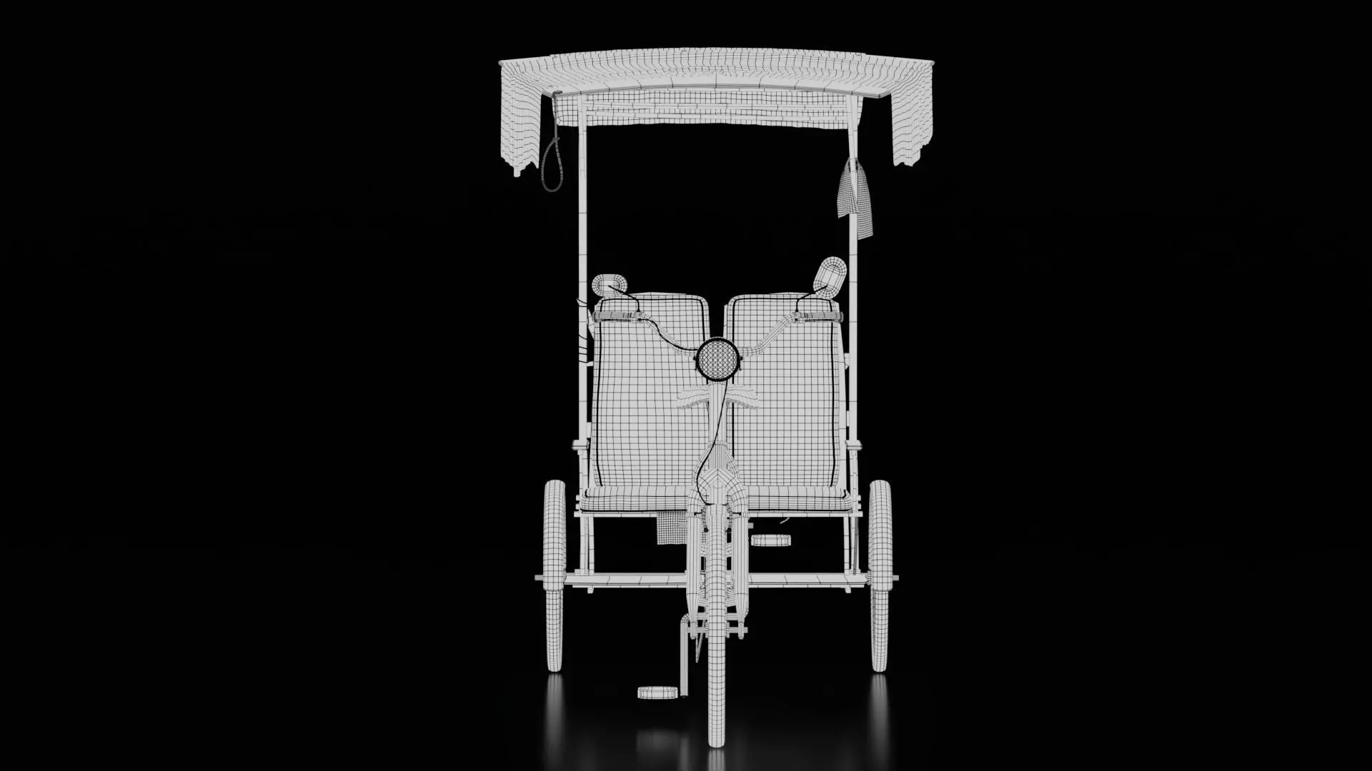 Rustic Cycle Rickshaw 3D model_14