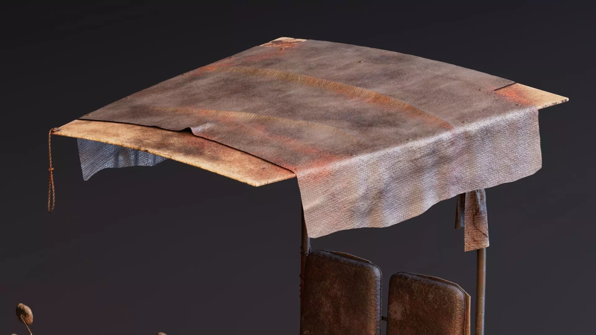 Rustic Cycle Rickshaw 3D model_10