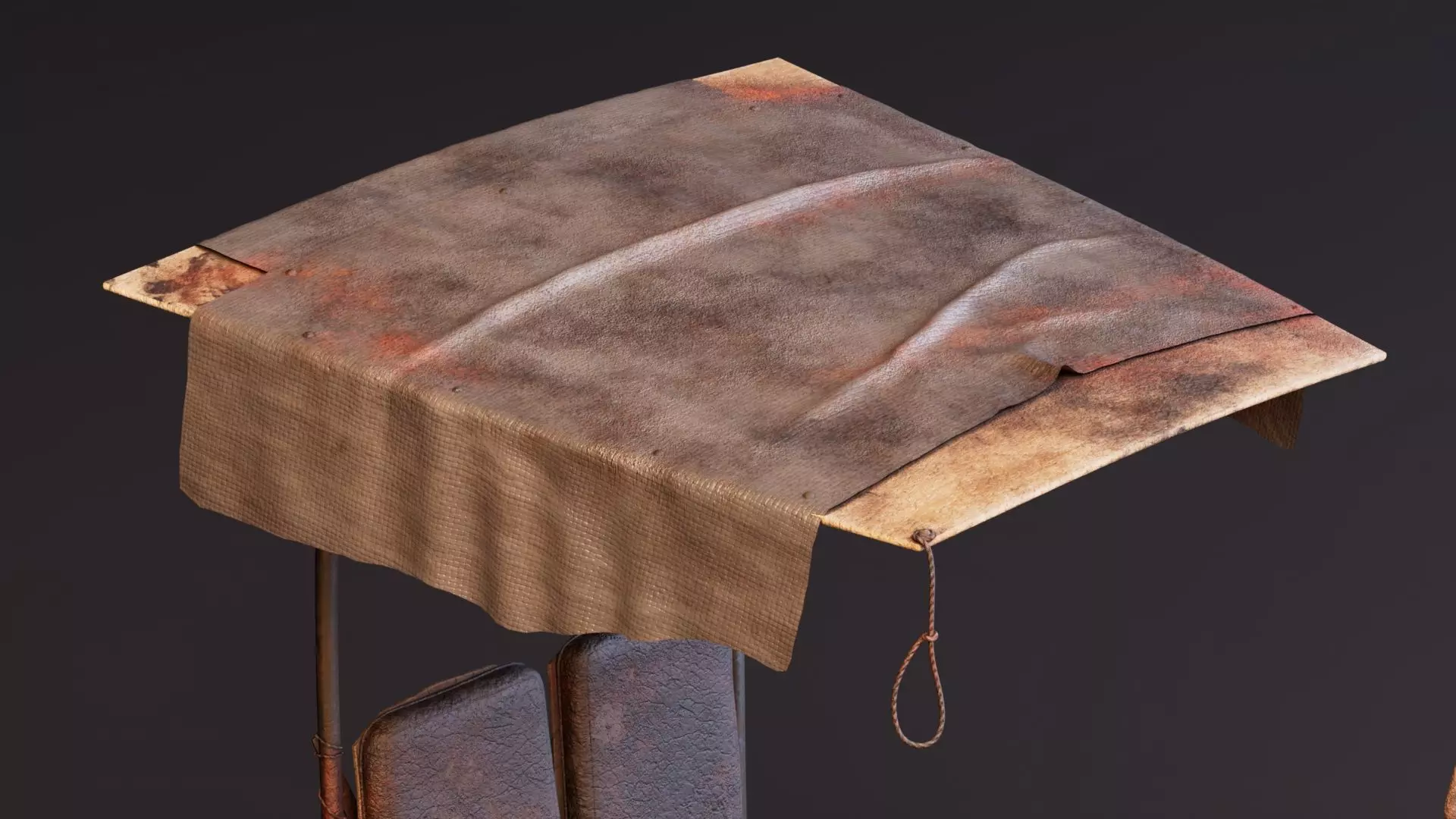 Rustic Cycle Rickshaw 3D model_11