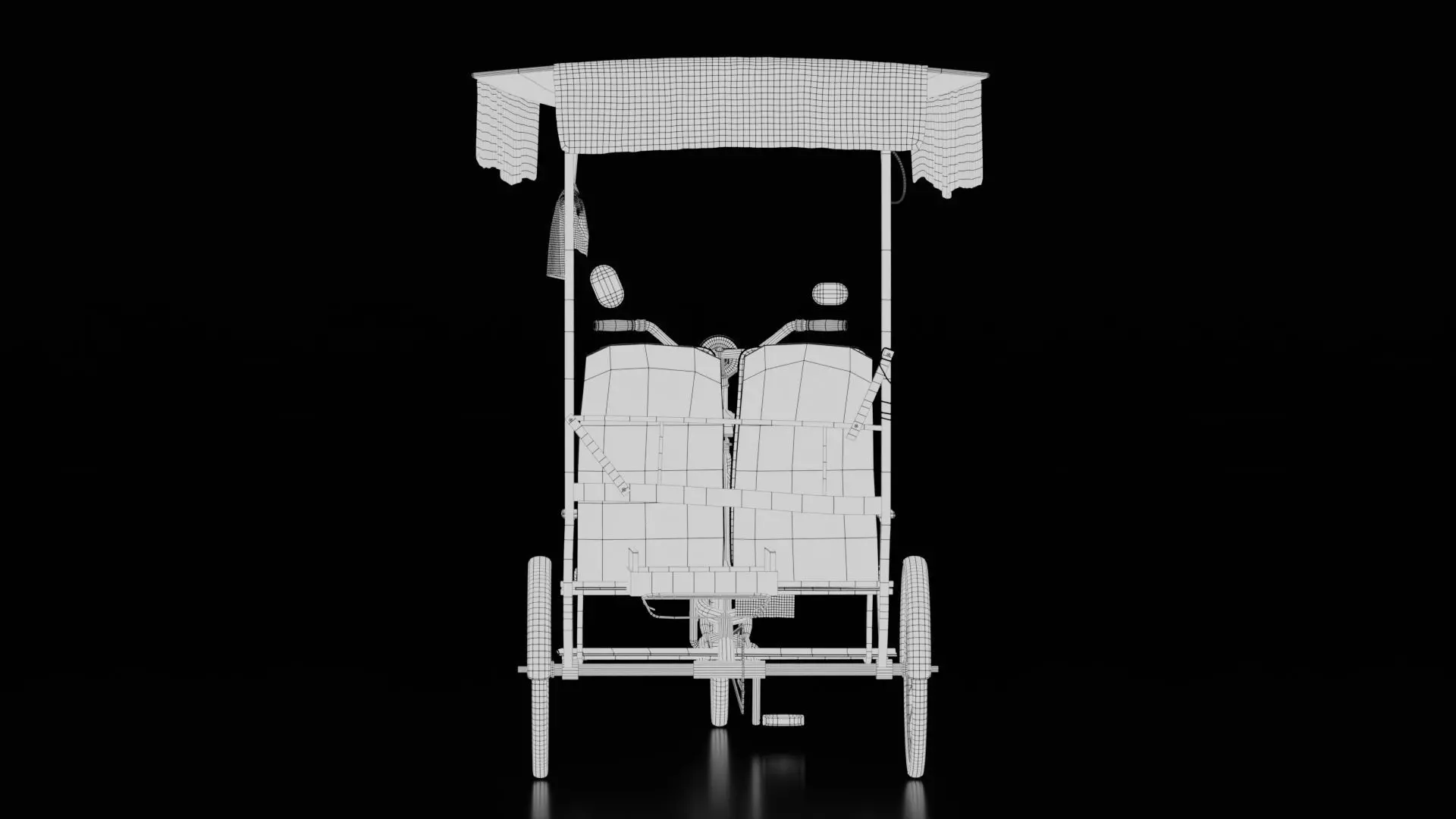 Rustic Cycle Rickshaw 3D model_16