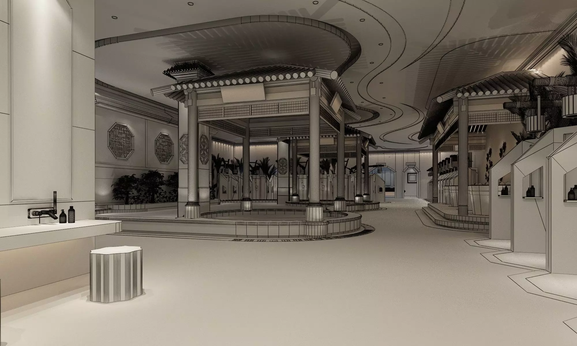 Hot Spring Pool 3D model_3