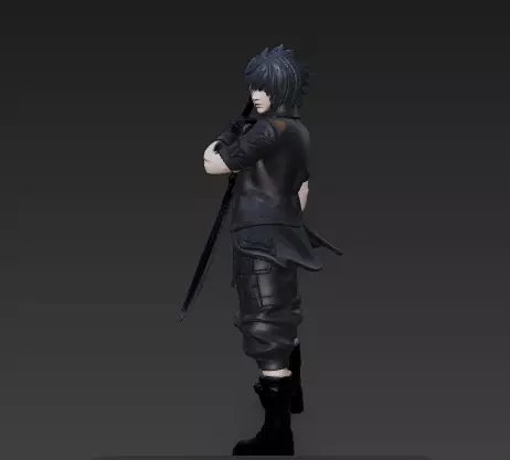 Anime Character with Dual Swords - Dynamic Action Pose 3D model_10