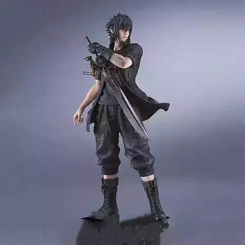 Anime Character with Dual Swords - Dynamic Action Pose