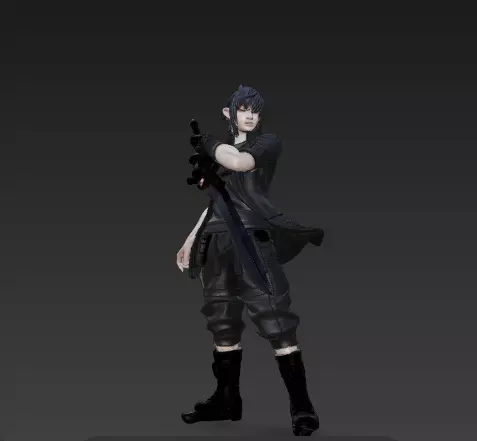 Anime Character with Dual Swords - Dynamic Action Pose 3D model_5