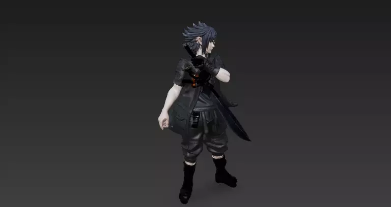 Anime Character with Dual Swords - Dynamic Action Pose 3D model_4