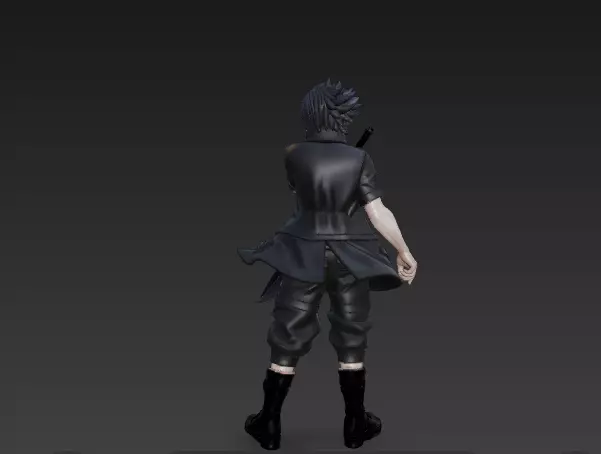 Anime Character with Dual Swords - Dynamic Action Pose 3D model_2