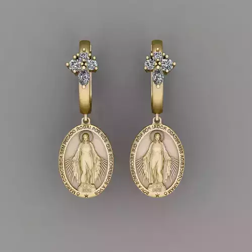 Virgin Mary earrings 3D print model