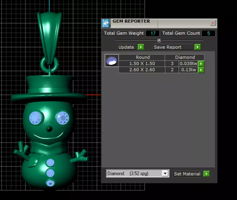  charming snowman pendant 3D print model_5
