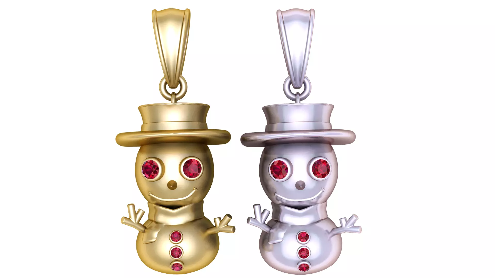 charming snowman pendant 3D print model_1