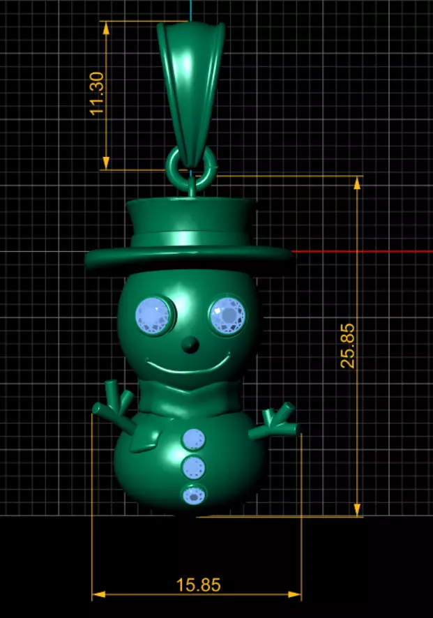  charming snowman pendant 3D print model_3