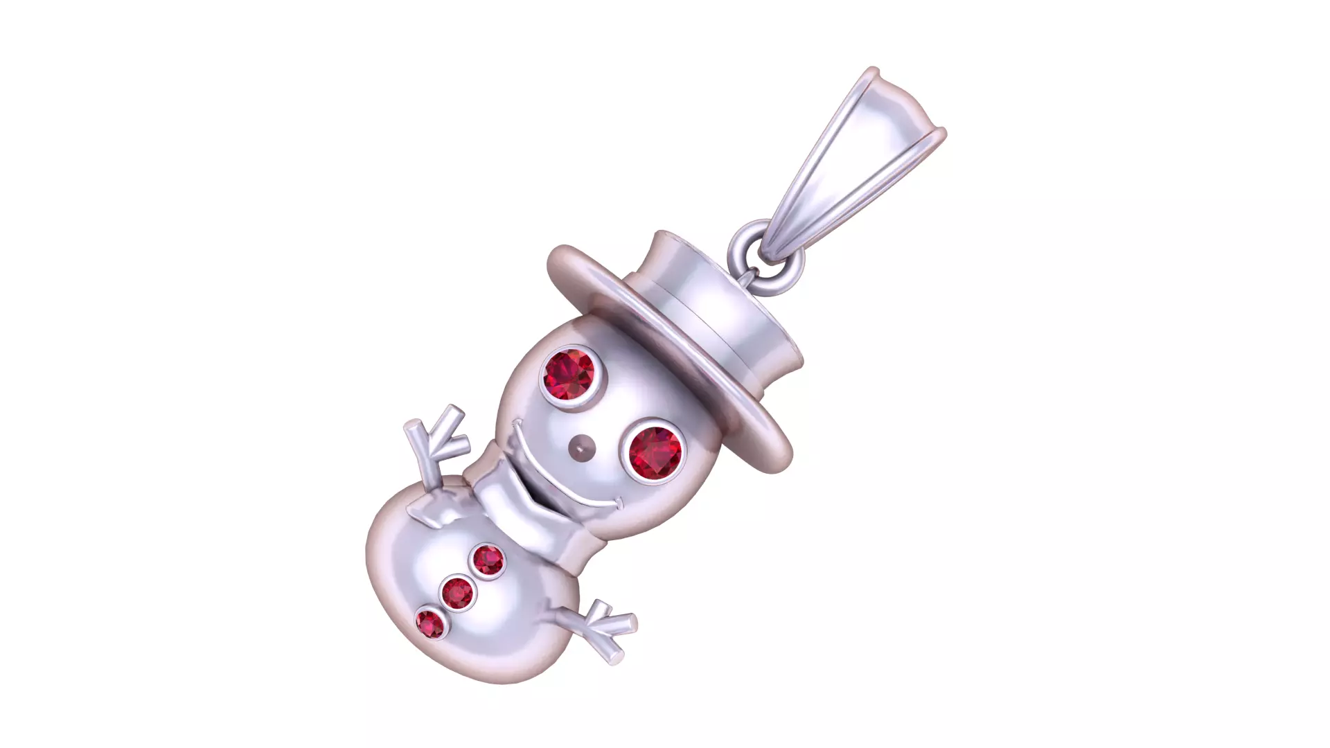  charming snowman pendant 3D print model_2