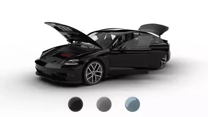 Porsche Taycan 4S Black Edition 2026 HQ 3d model