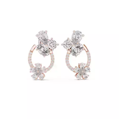 Cushion Oval Pear Cut Diamond Earring 3DM STL Video 3D print model