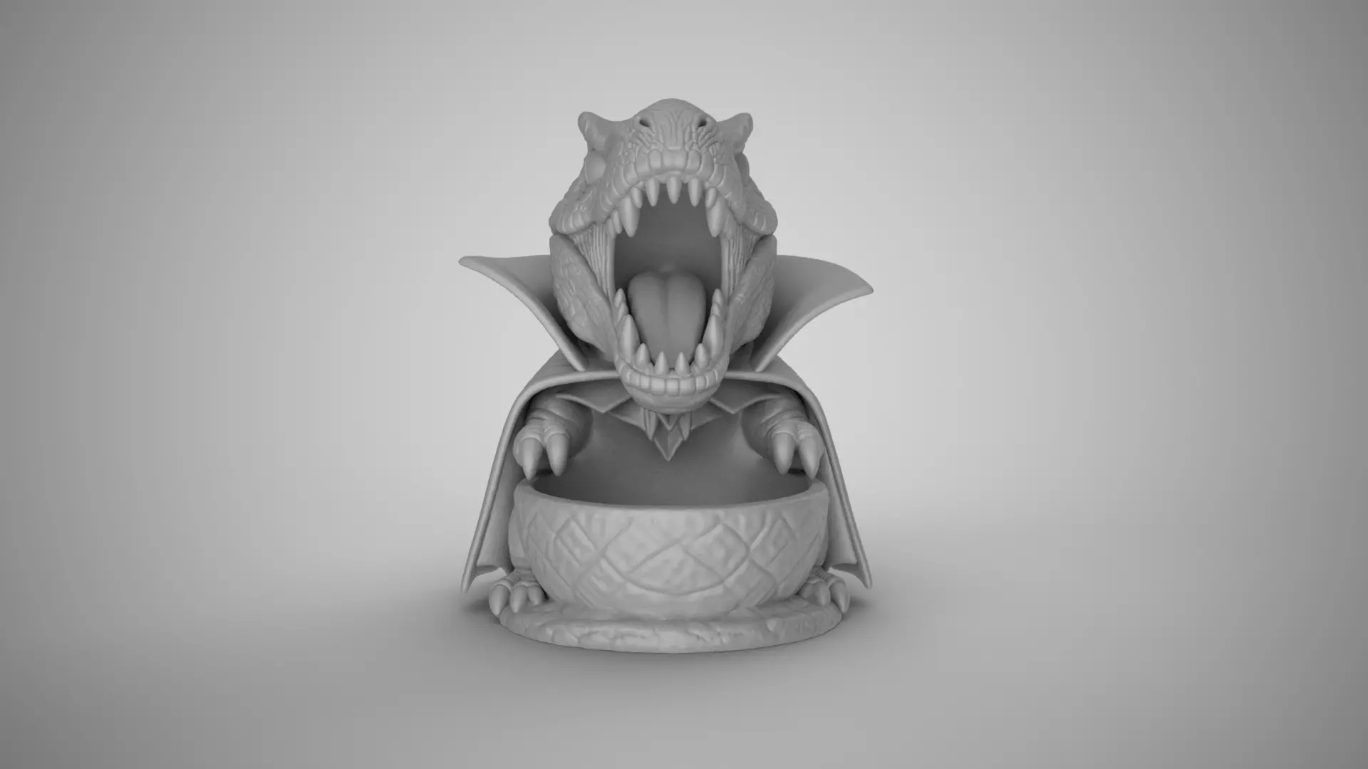 Dinosaur Vampire Candy Bowl 3D print model_1