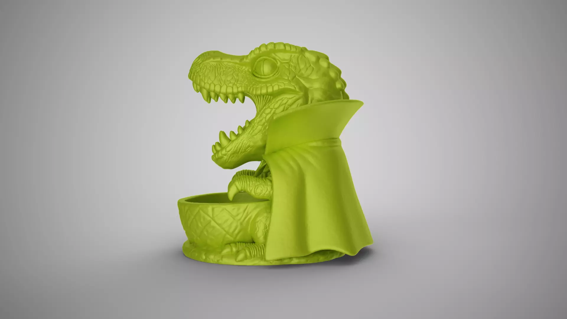 Dinosaur Vampire Candy Bowl 3D print model_7