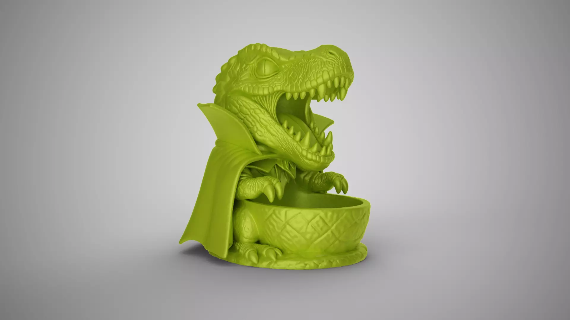 Dinosaur Vampire Candy Bowl 3D print model_0